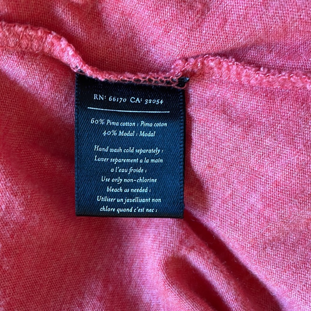 Anthroplogie coral ruched tee size XS - Picture 3 of 5